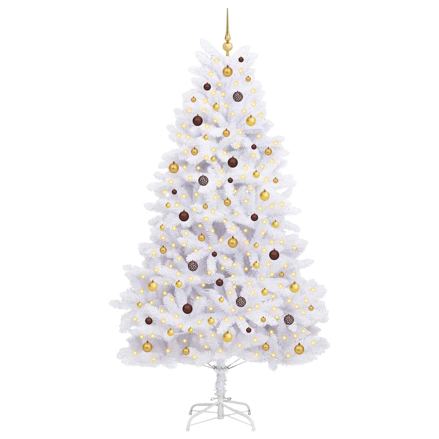 Kunstig juletre Hvit 128 x 128 x 270 cm PVC og metall