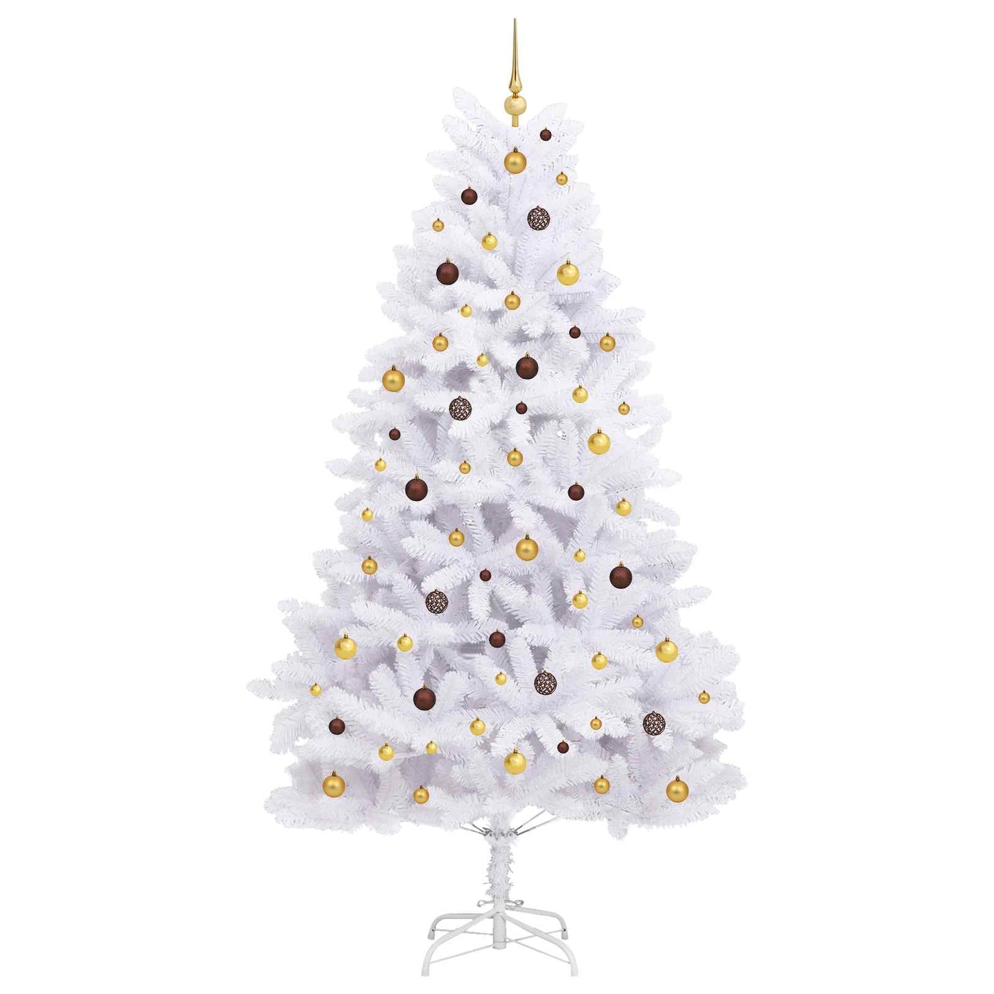 Kunstig juletre Hvit 128 x 128 x 270 cm PVC og metall
