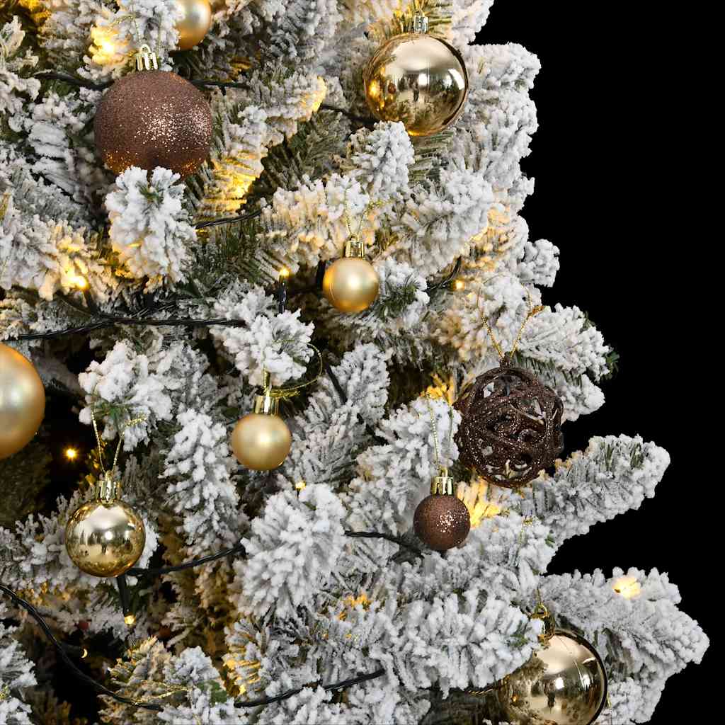Kunstig hengslet juletre med 300 LED og kulesett 180 cm