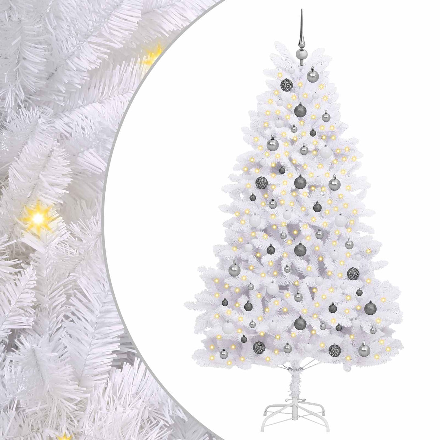 Kunstig juletre Hvit 106 x 106 x 210 cm PVC og metall