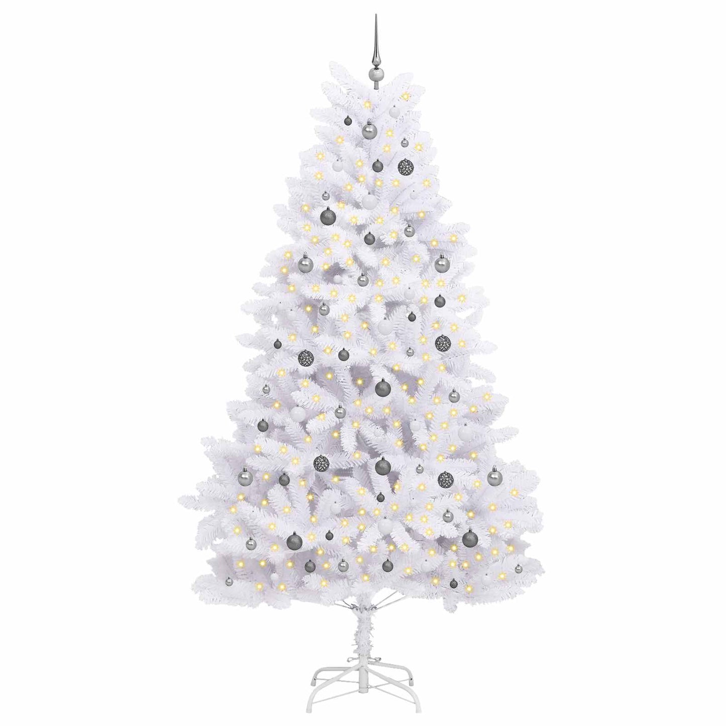 Kunstig juletre Hvit 128 x 128 x 270 cm PVC og metall