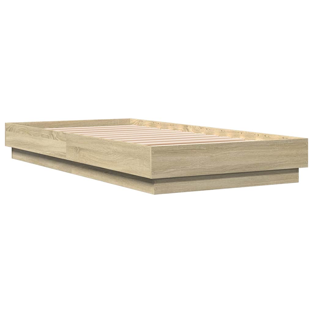 Sengeramme uten madrass sonoma eik 90x190 cm konstruert tre