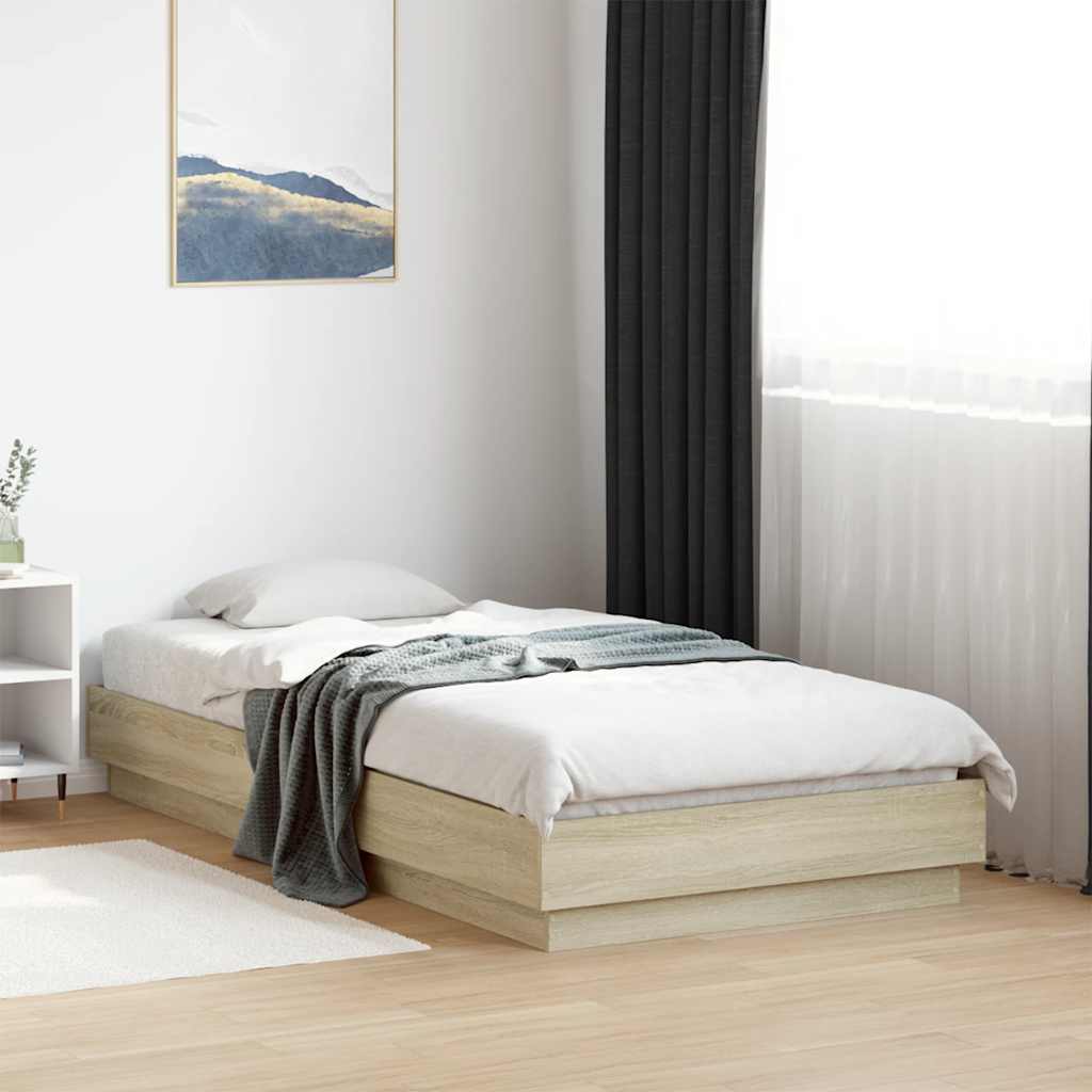 Sengeramme uten madrass sonoma eik 90x190 cm konstruert tre