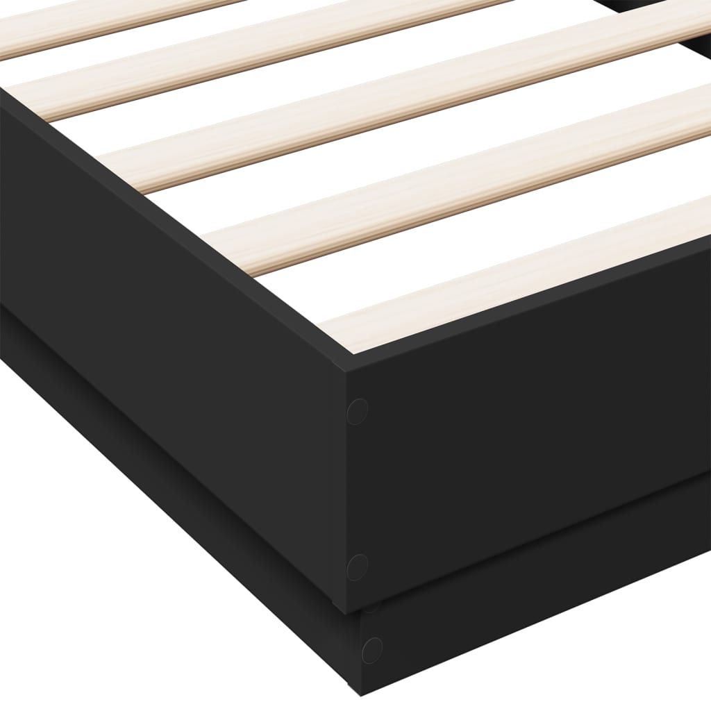 Sengeramme svart 75x190 cm konstruert tre