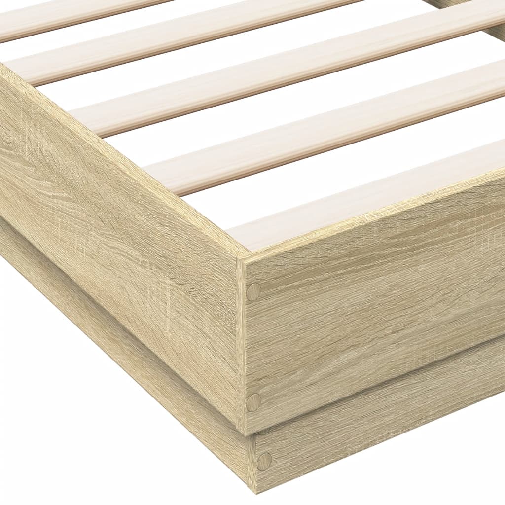 Sengeramme uten madrass sonoma eik 75x190 cm konstruert tre
