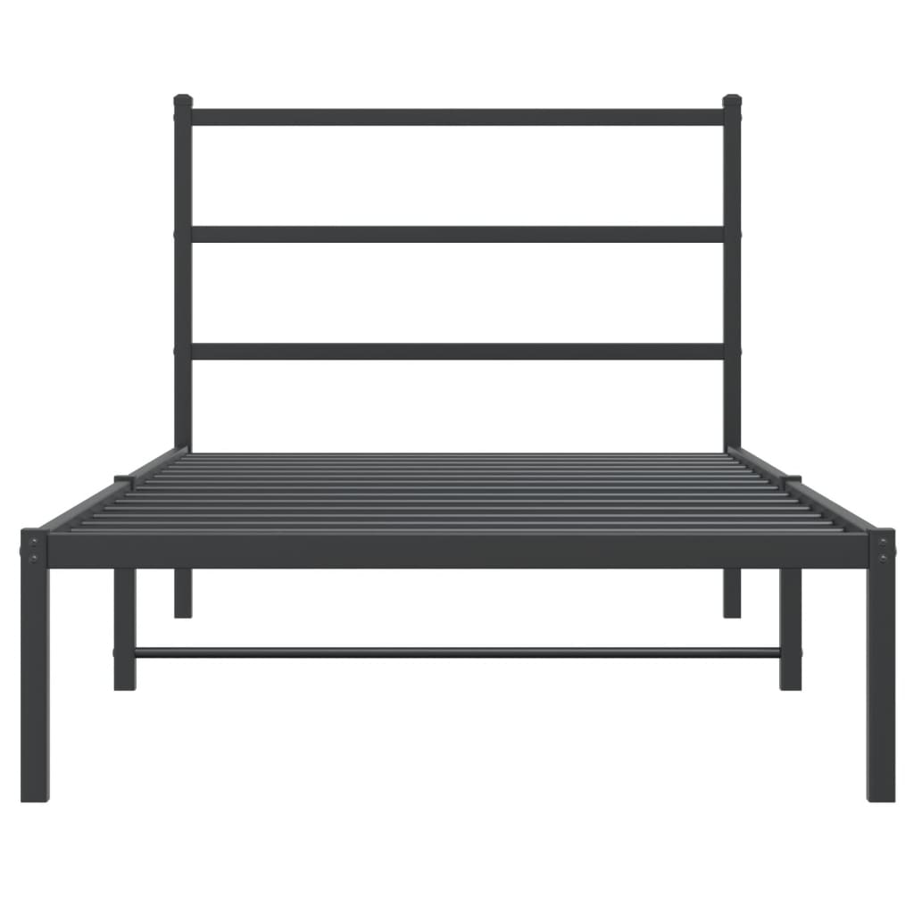 Sengeramme i metall med hodegavl svart 107x203 cm vidaXL