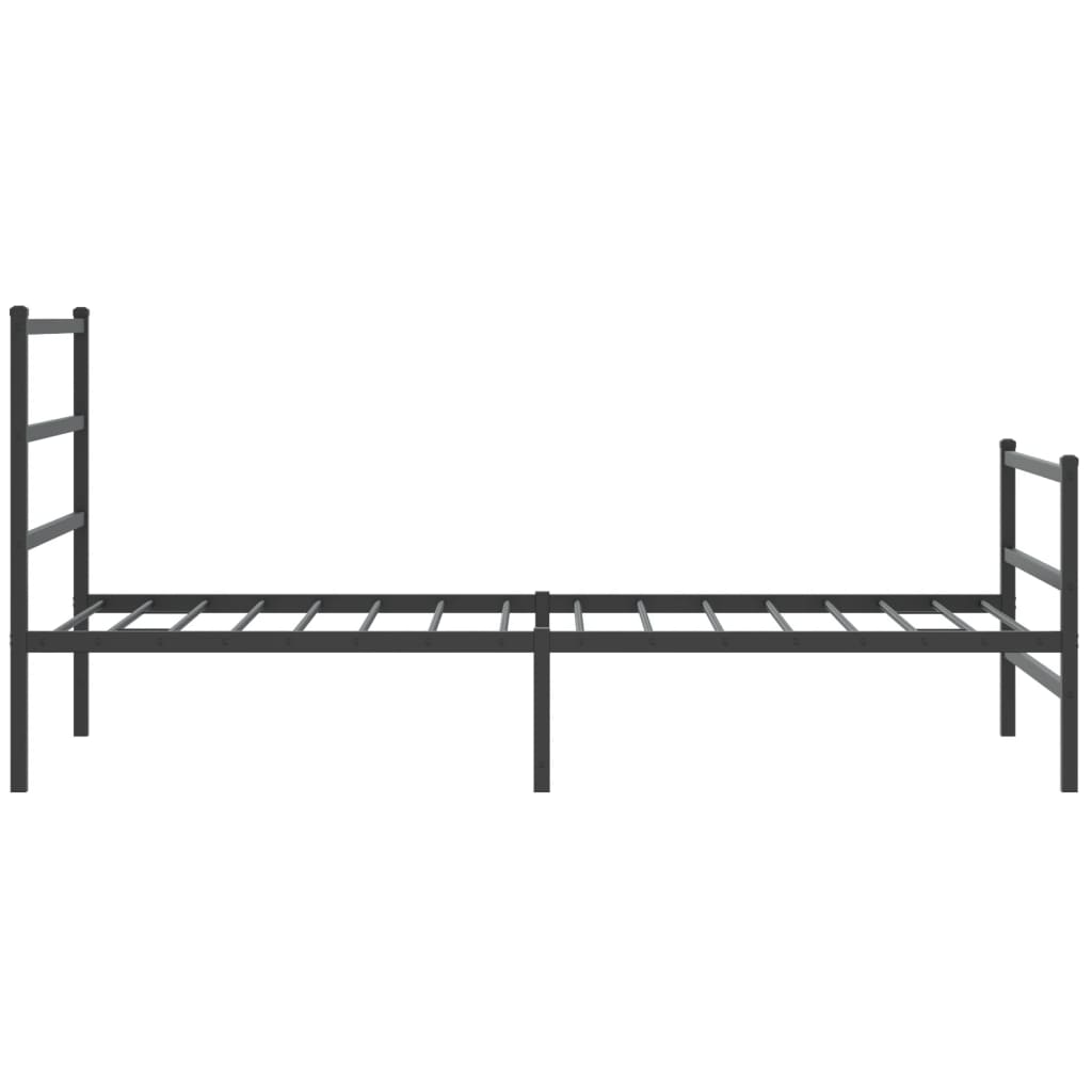 Sengeramme i metall med hode- og fotgavl svart 100x200 cm vidaXL