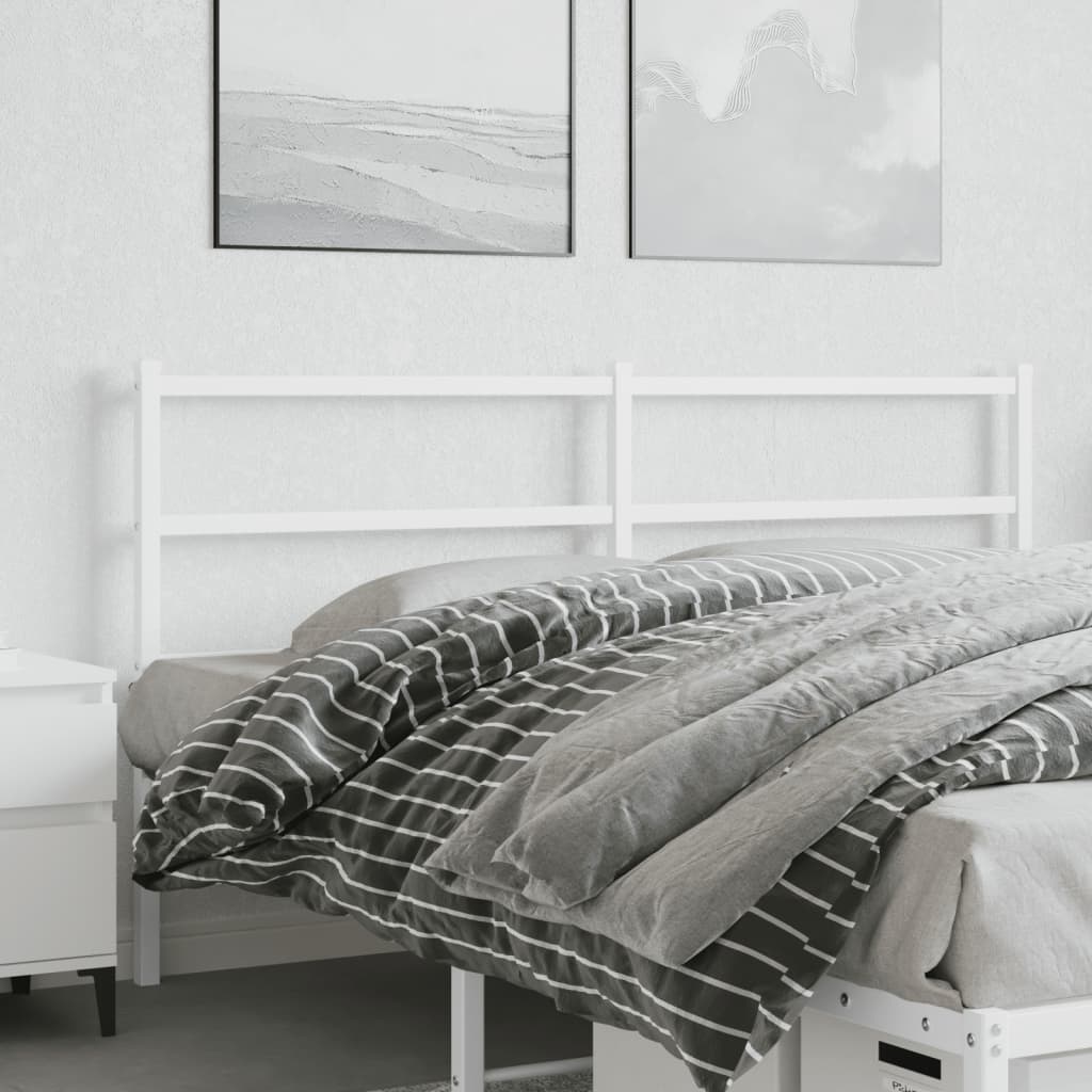 Utskiftbar sengegavl i metall hvit 160 cm