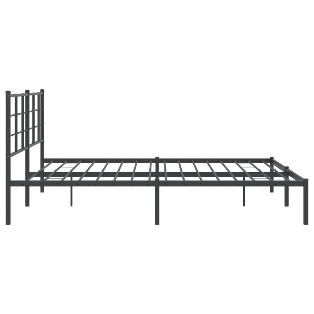 Sengeramme i metall med sengegavl svart 183x213 cm