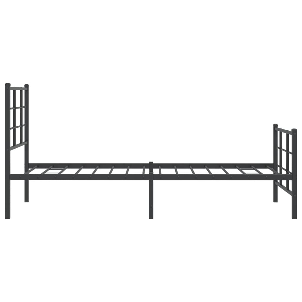 Sengeramme i metall med hode- og fotgavl svart 75x190 cm vidaXL