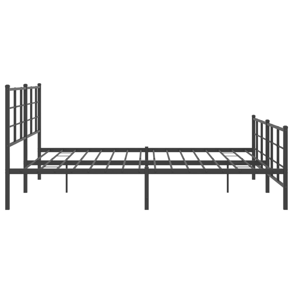 Sengeramme i metall med hode- og fotgavl svart 183x213 cm