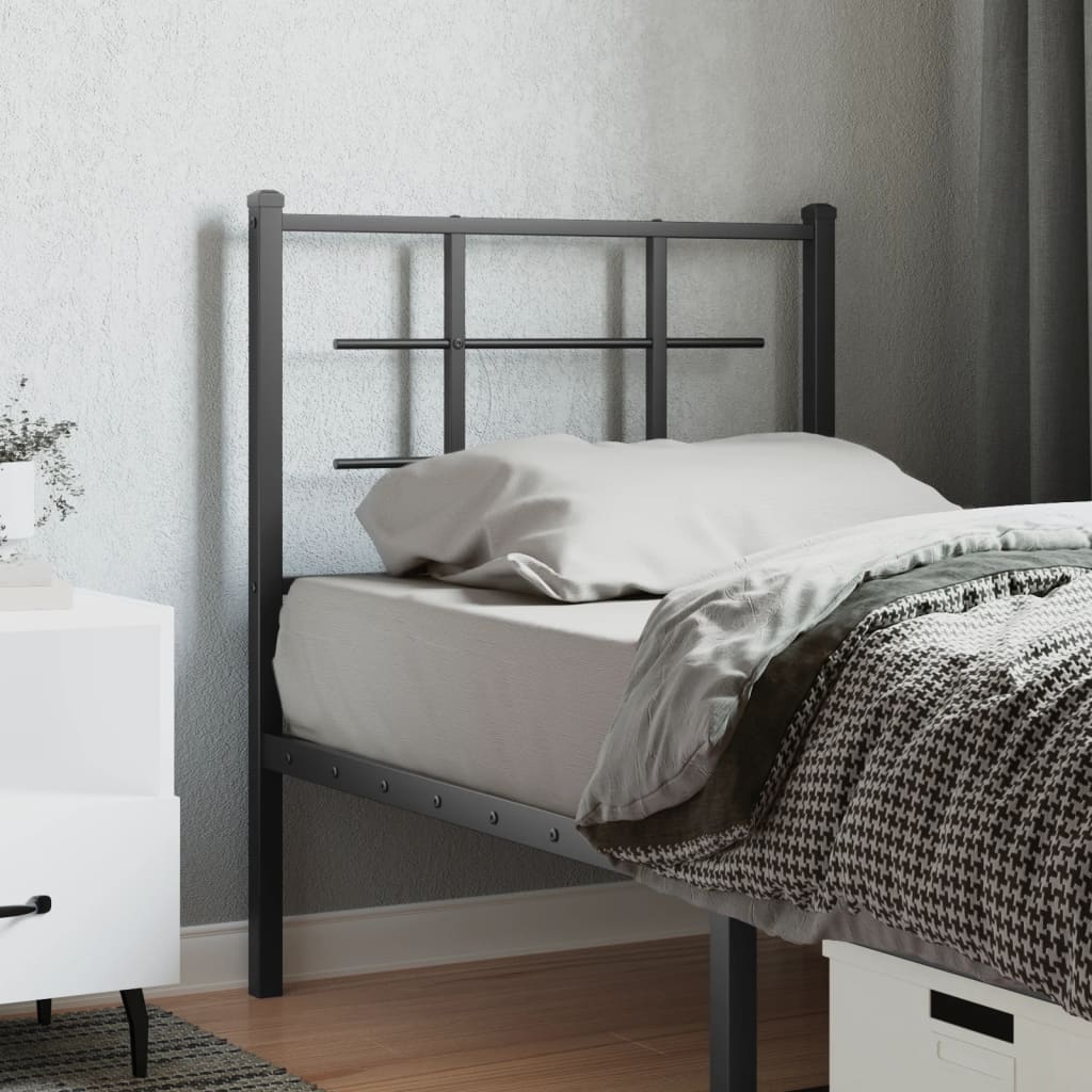 Utskiftbar sengegavl i metall svart 75 cm vidaXL