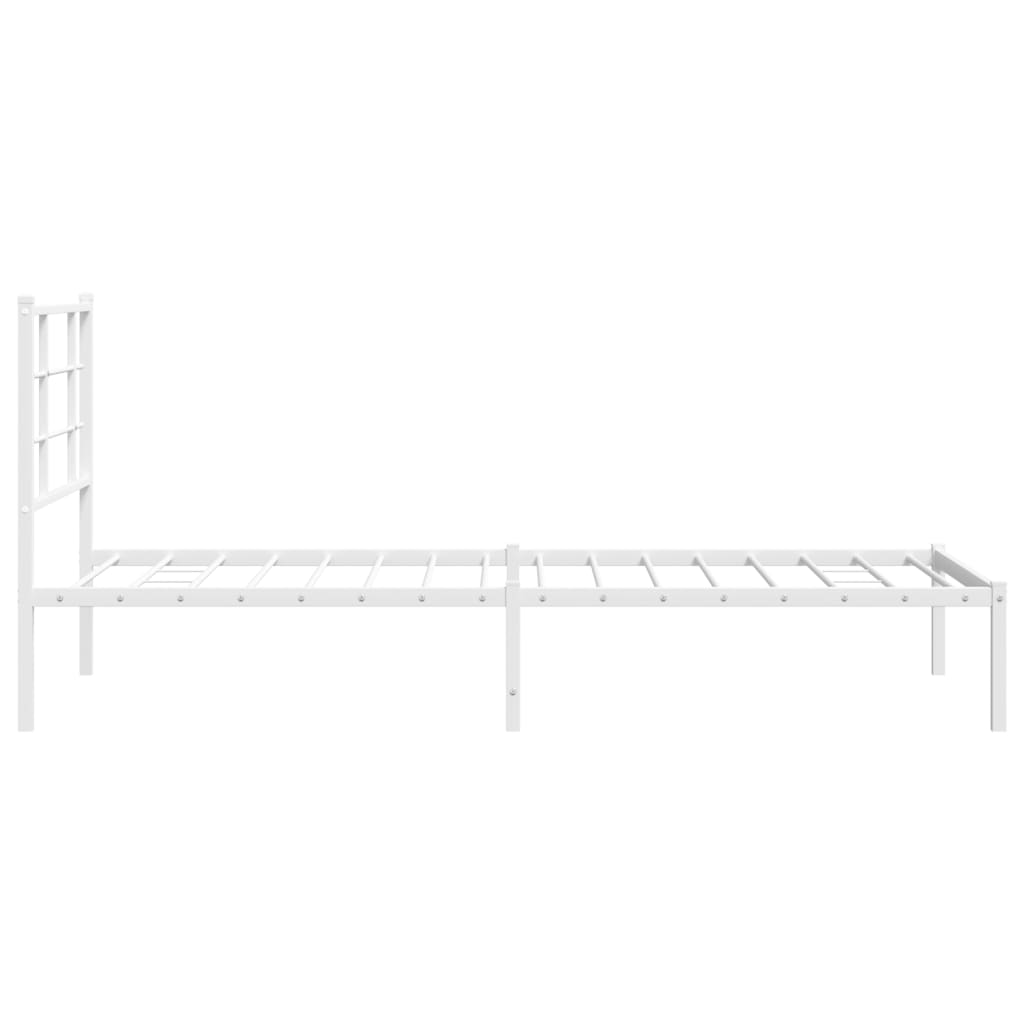 Sengeramme i metall med hodegavl hvit 90x190 cm vidaXL