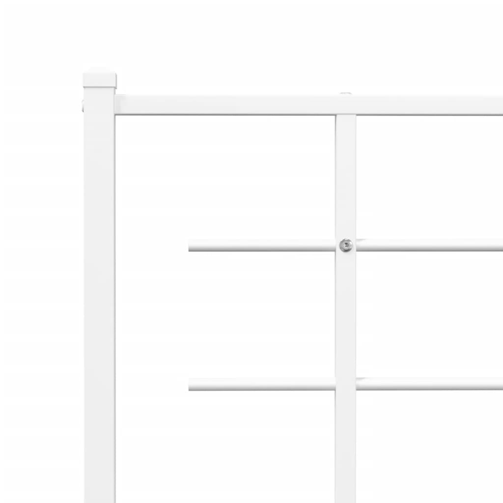Sengeramme i metall med hodegavl hvit 107x203 cm