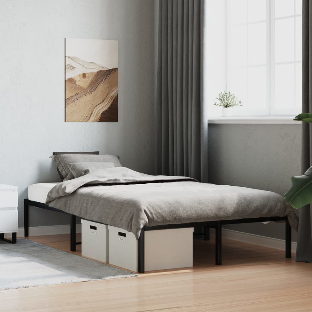 Sengeramme i metall svart 120x190 cm vidaXL