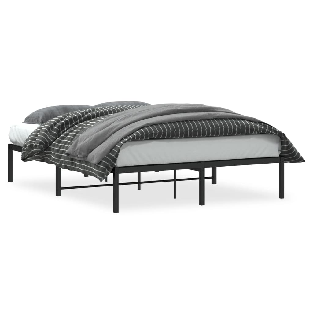 Sengeramme i metall svart 140x190 cm vidaXL