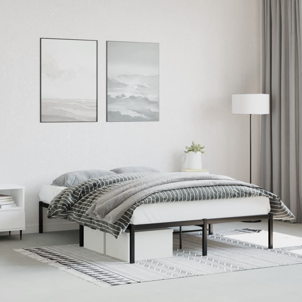 Sengeramme i metall svart 140x200 cm vidaXL