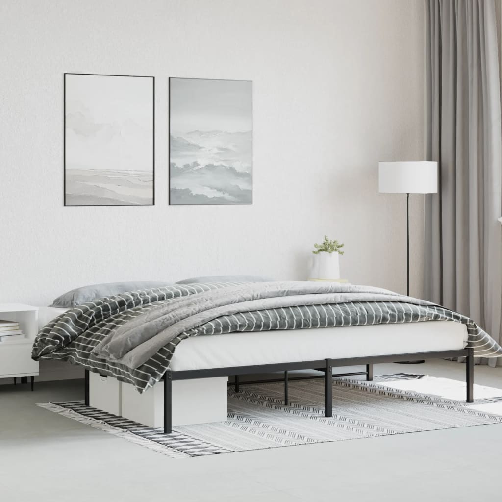 Sengeramme i metall svart 200x200 cm vidaXL