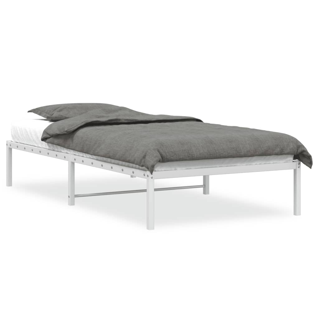 Sengeramme i metall hvit 107x203 cm vidaXL