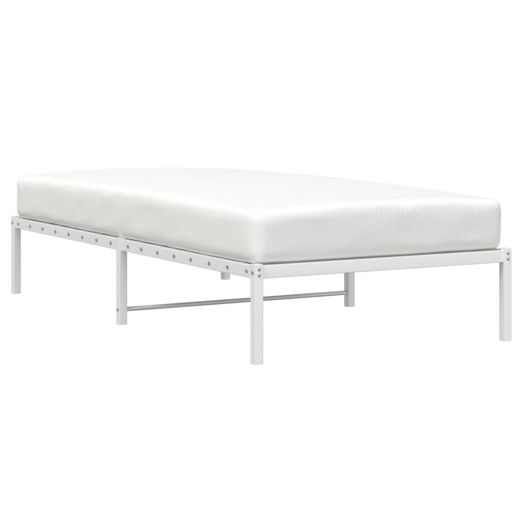 Sengeramme i metall hvit 107x203 cm vidaXL