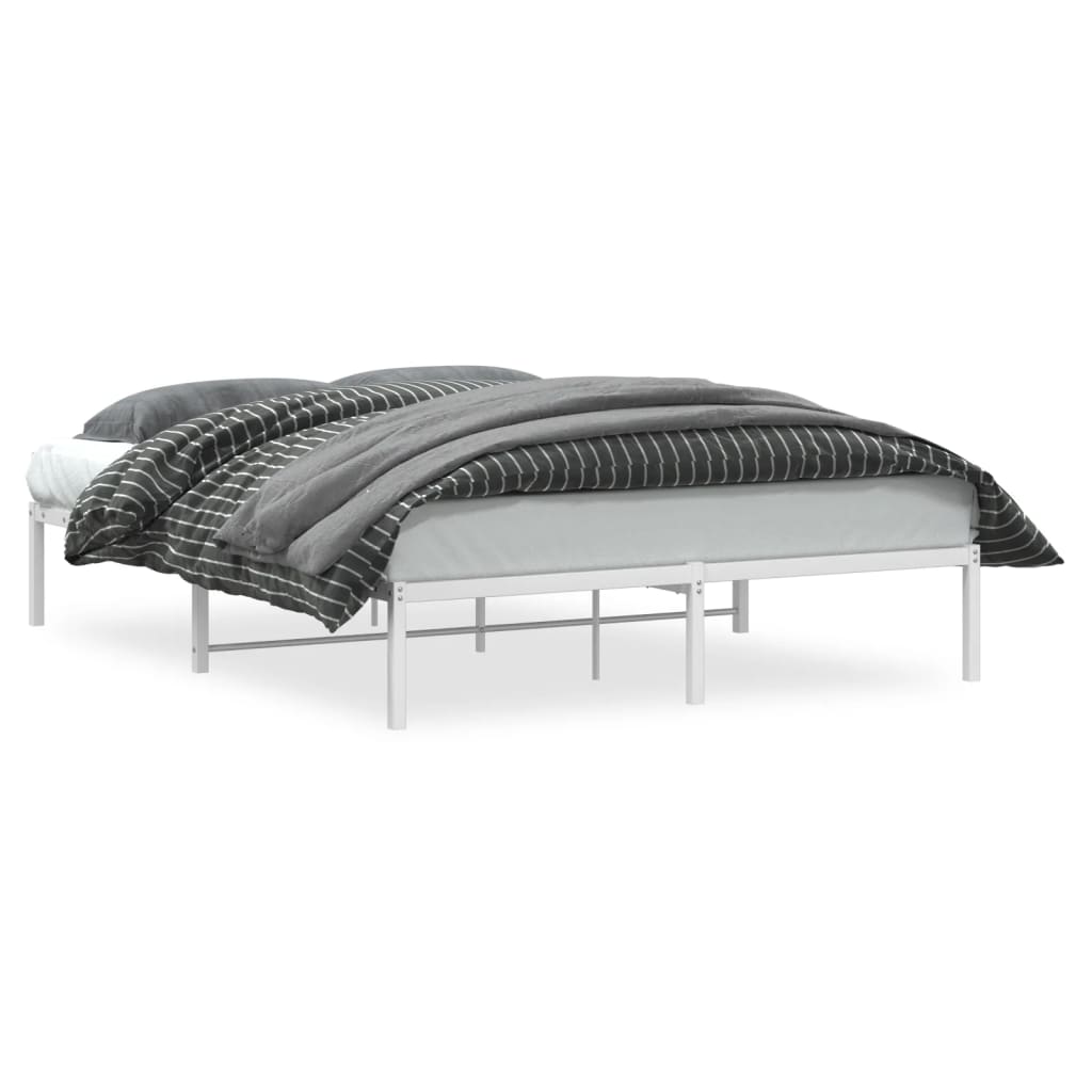 Sengeramme i metall hvit 160x200 cm vidaXL