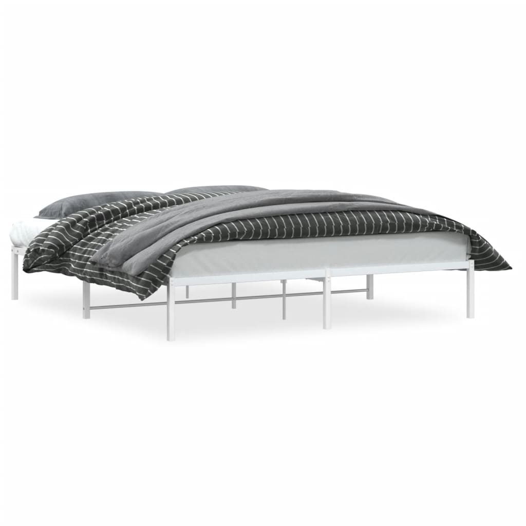 Sengeramme i metall hvit 180x200 cm vidaXL