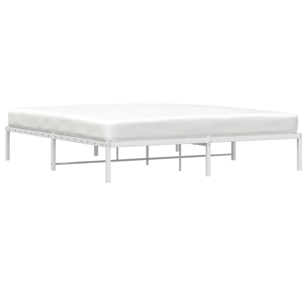 Sengeramme i metall hvit 180x200 cm vidaXL