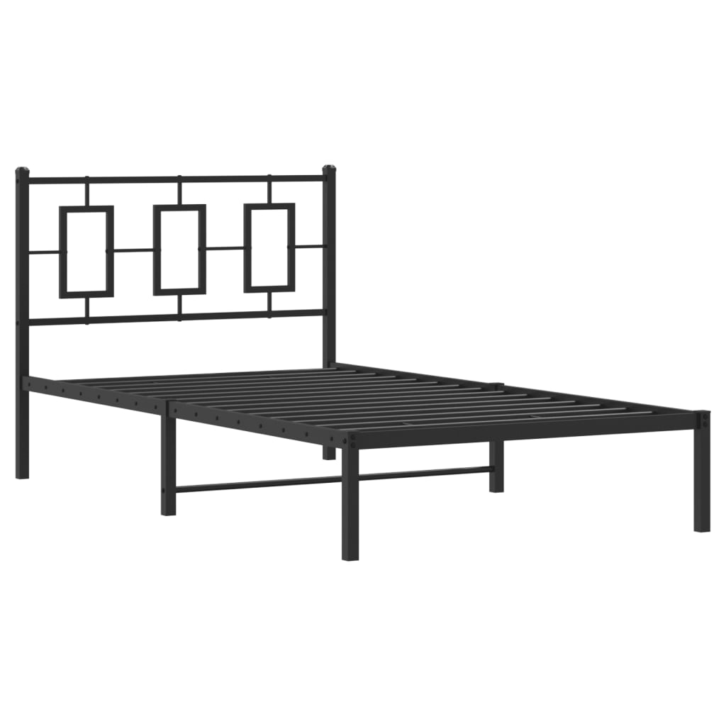Sengeramme i metall med hodegavl svart 100x200 cm