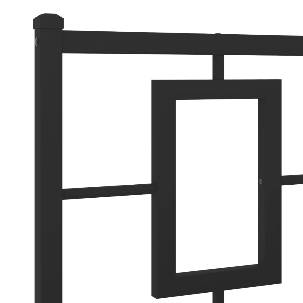 Sengeramme i metall med sengegavl svart 150x200 cm