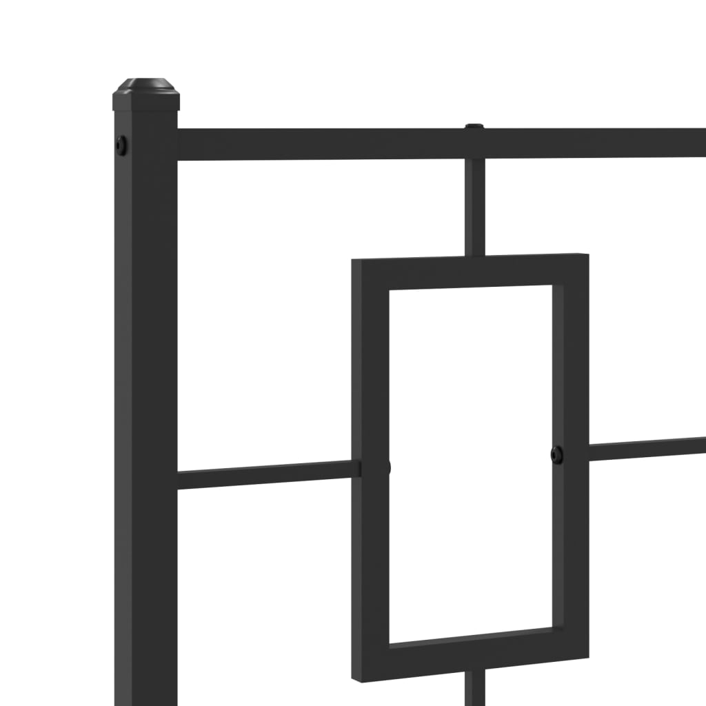 Sengeramme i metall med hode- og fotgavl svart 90x200 cm