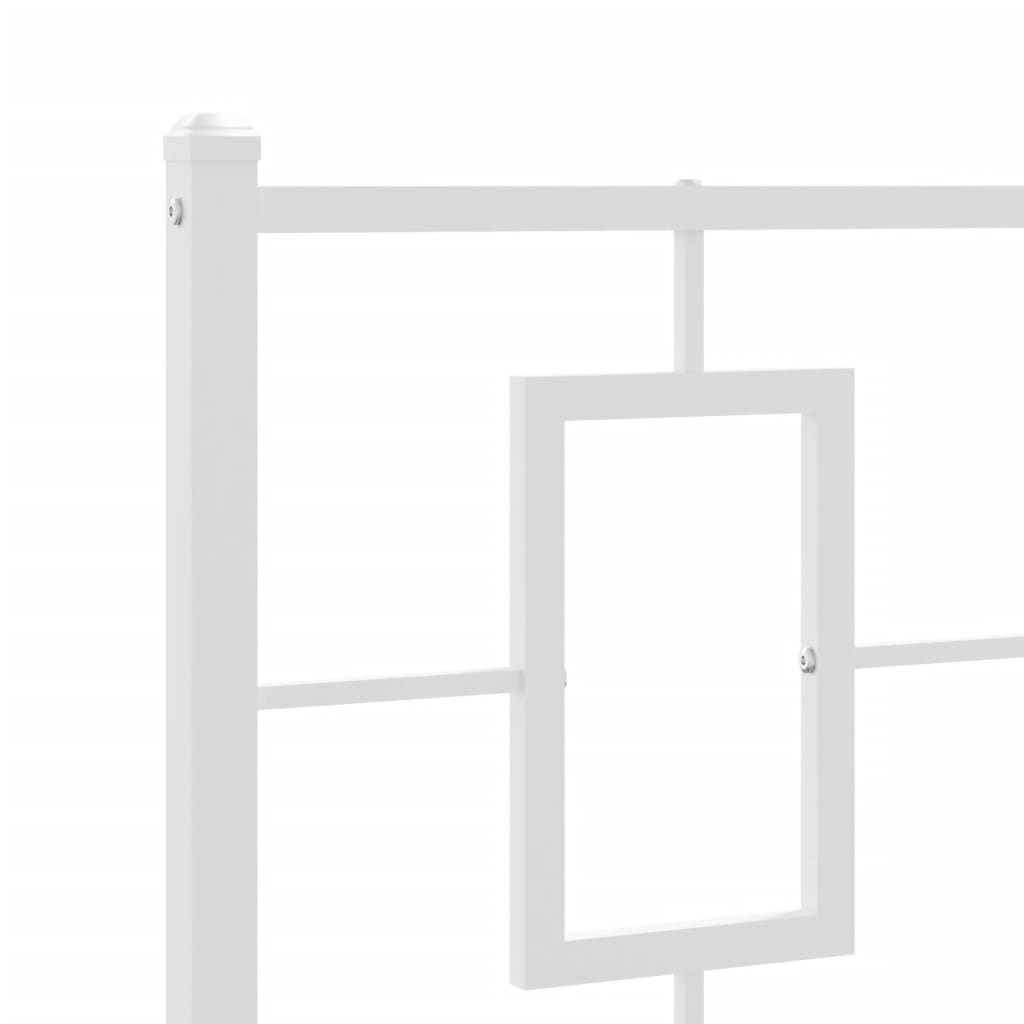 Sengeramme i metall med hode- og fotgavl hvit 80x200 cm