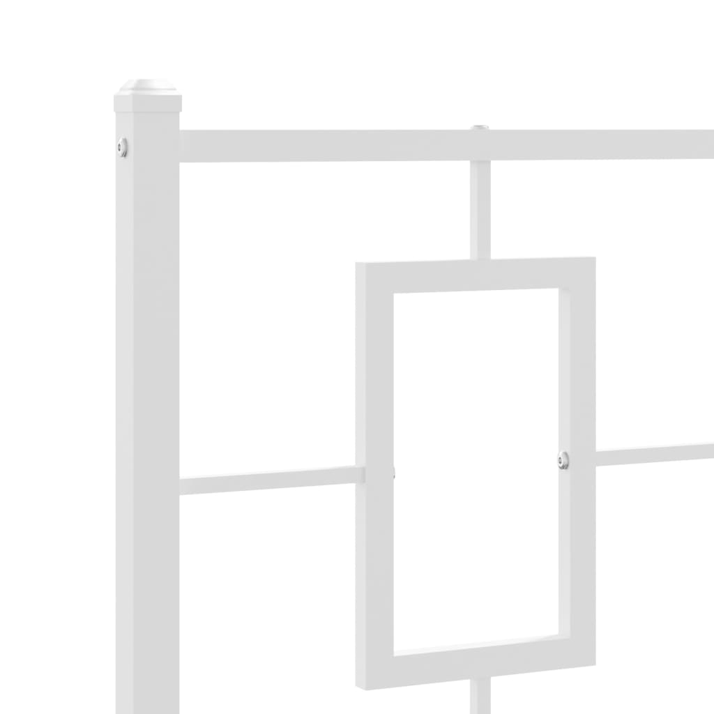Sengeramme i metall med hode- og fotgavl hvit 100x200 cm
