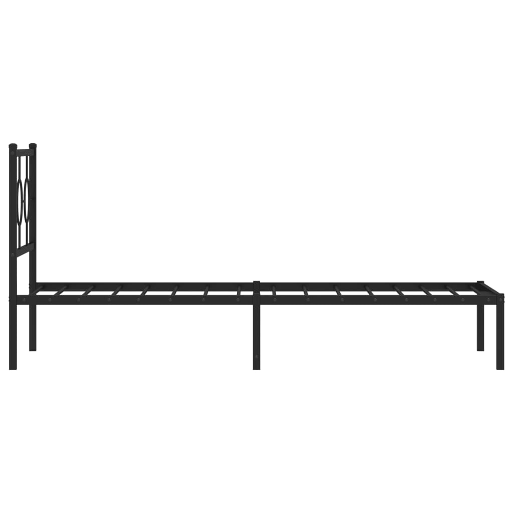 Sengeramme i metall med hodegavl svart 80x200 cm