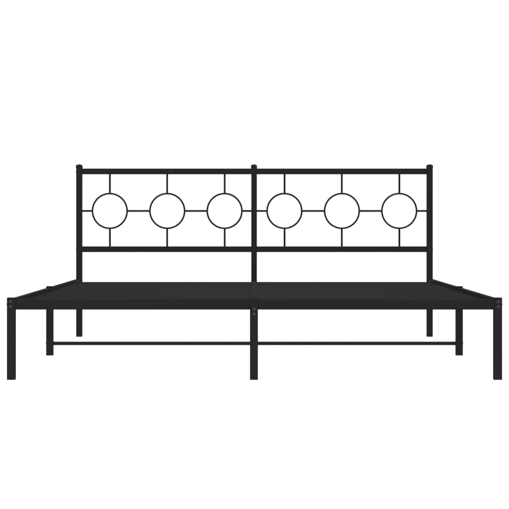 Sengeramme i metall med sengegavl svart 180x200 cm vidaXL