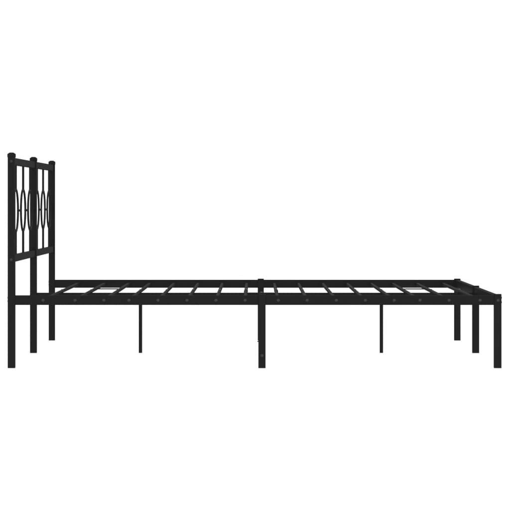 Sengeramme i metall med sengegavl svart 180x200 cm vidaXL