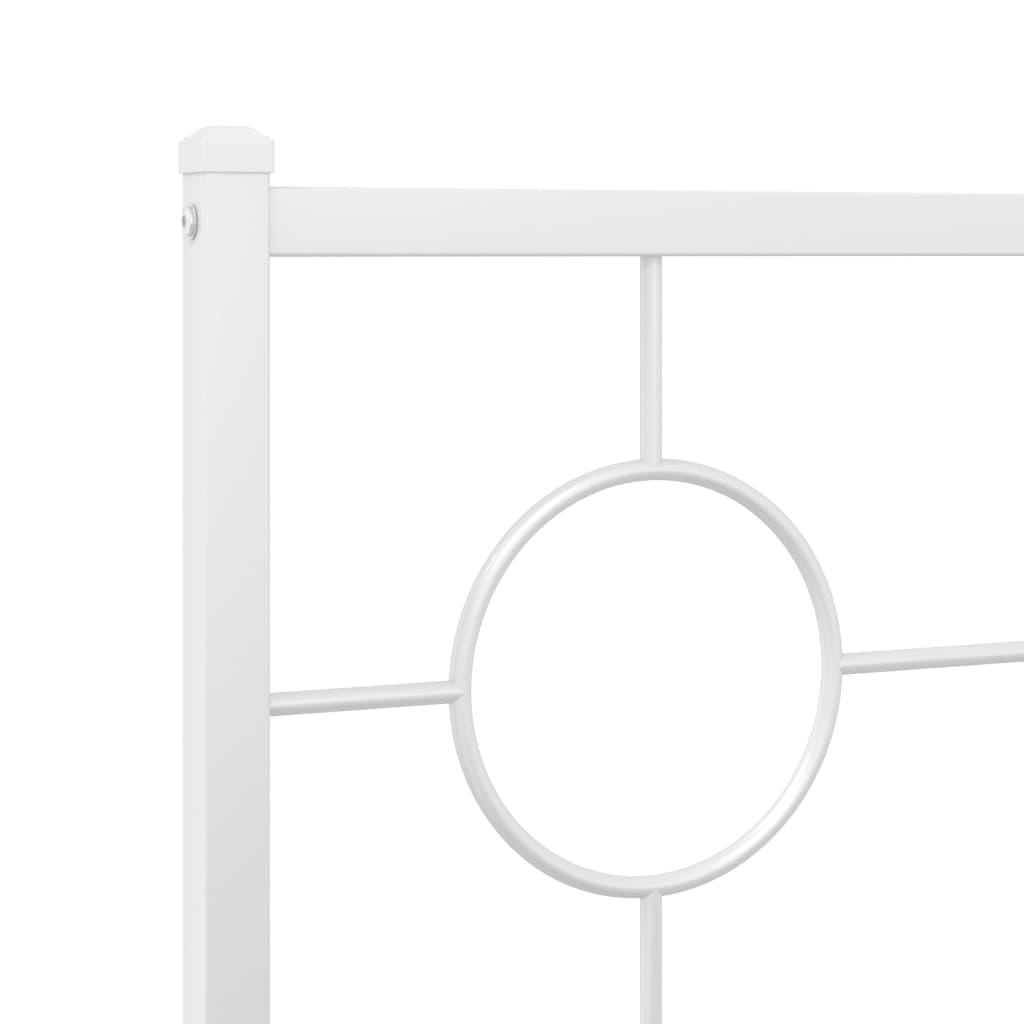 Sengeramme i metall med sengegavl hvit 150x200 cm
