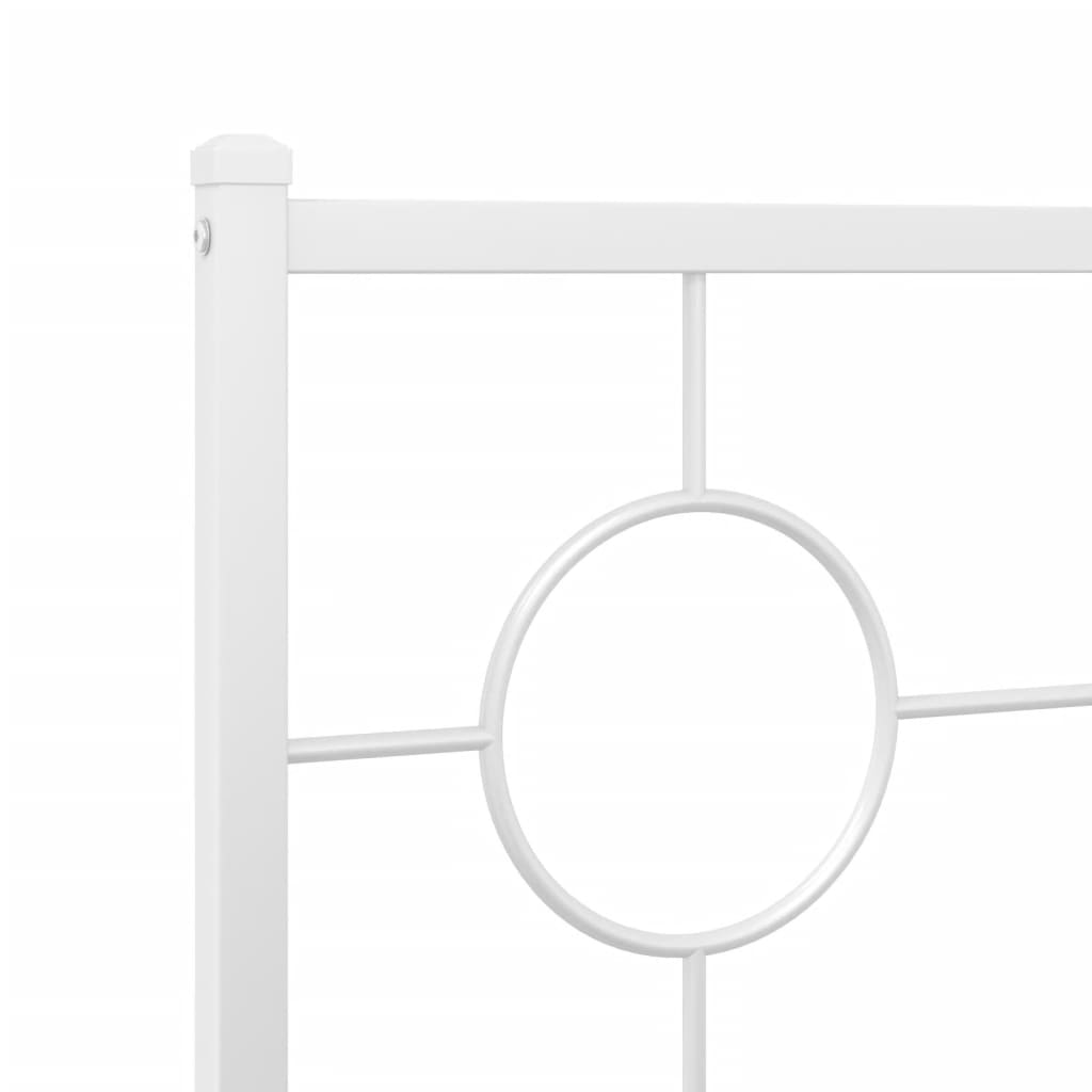 Sengeramme i metall med hode- og fotgavl hvit 100x200 cm