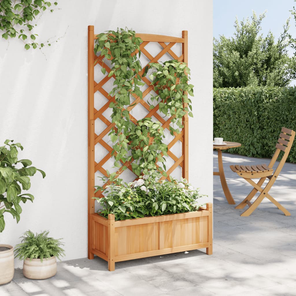 Plantekasse med espalier brun heltre gran