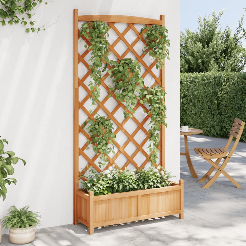 Plantekasse med espalier brun heltre gran