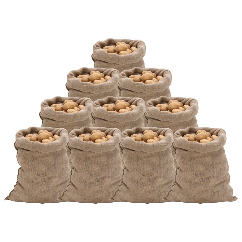 Jutesekker 10 stk 60x105 cm 100% jute 220 gsm