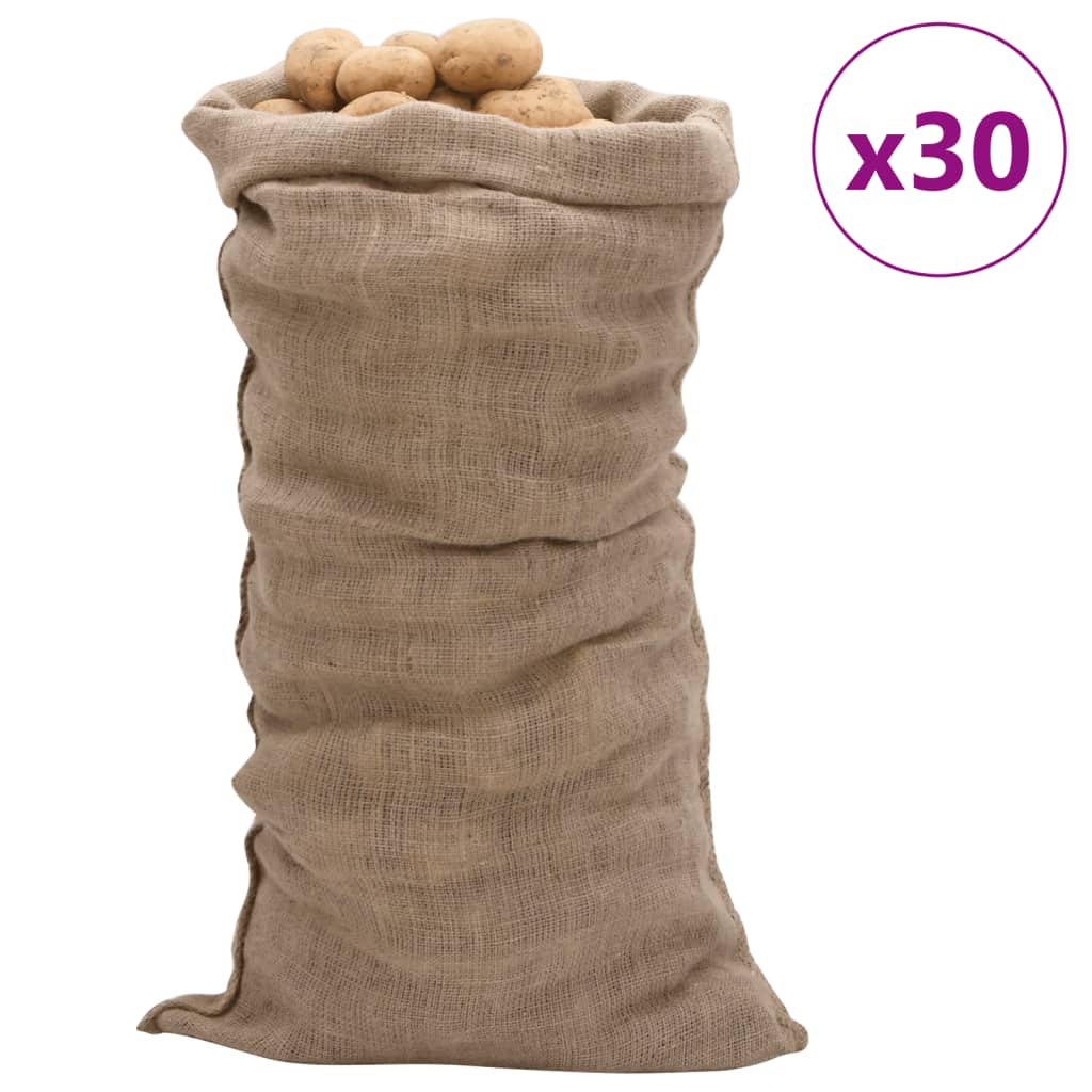 Jutesekker 30 stk 65x135 cm 100% jute 220 gsm