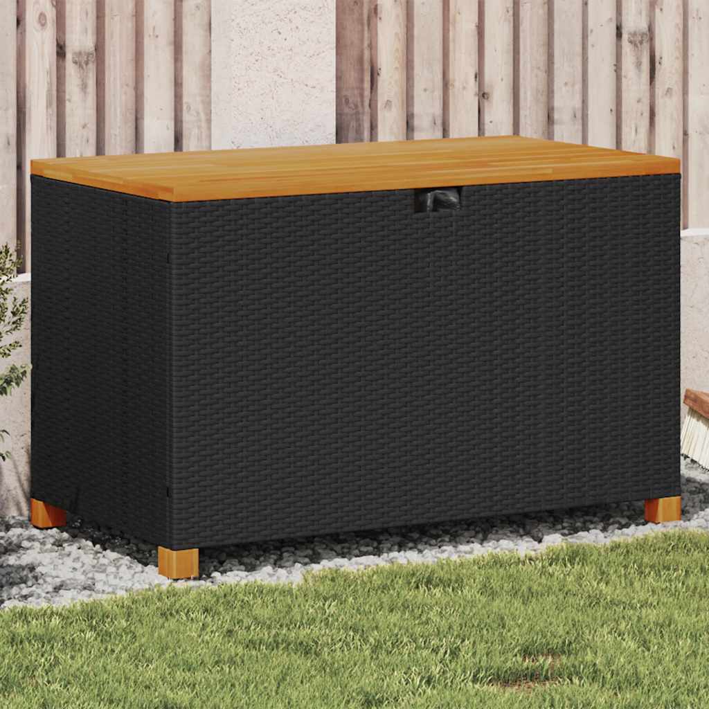 Putekasse svart 110x55x63 cm polyrotting akasie