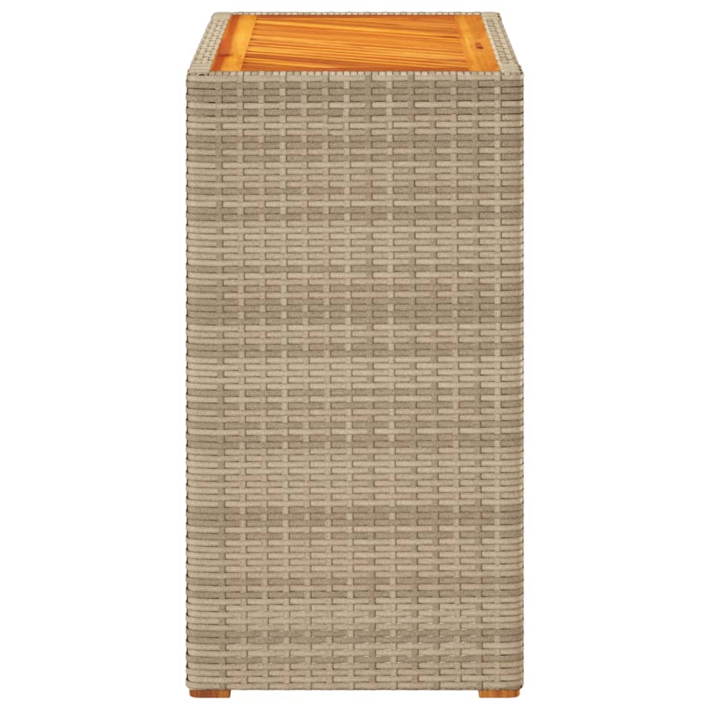 Hagebord med treplate beige 60x40x75 cm polyrotting