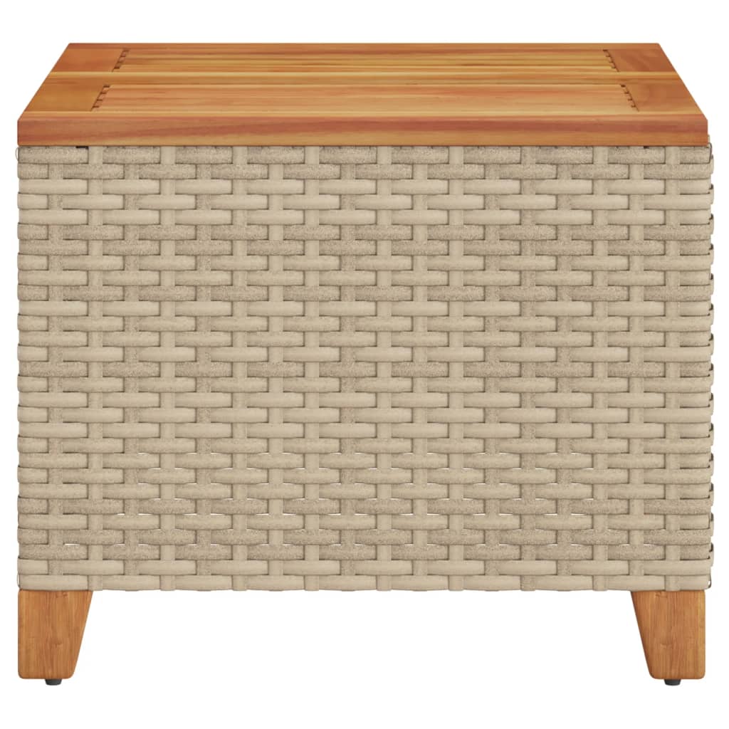 Hagebord beige 45x45x37 cm polyrotting og akasie vidaXL