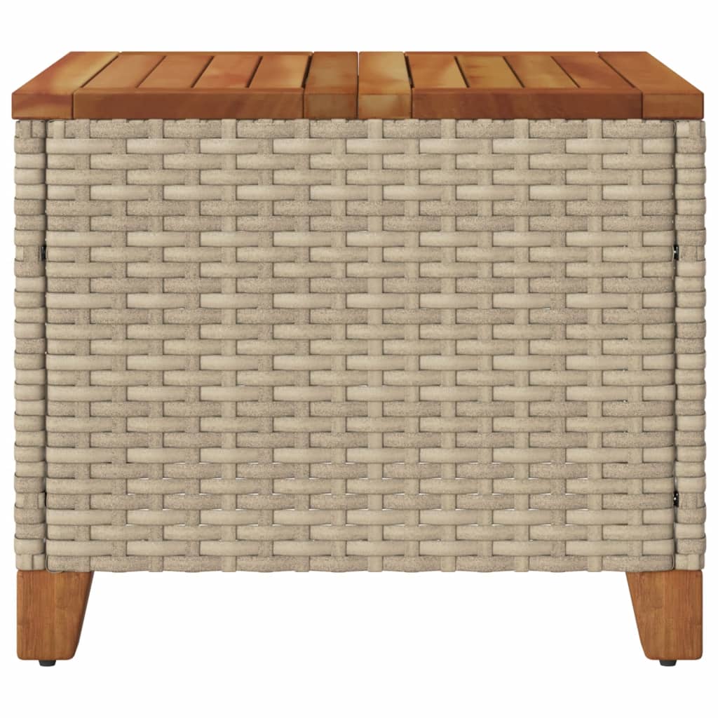 Hagebord beige 45x45x37 cm polyrotting og akasie vidaXL