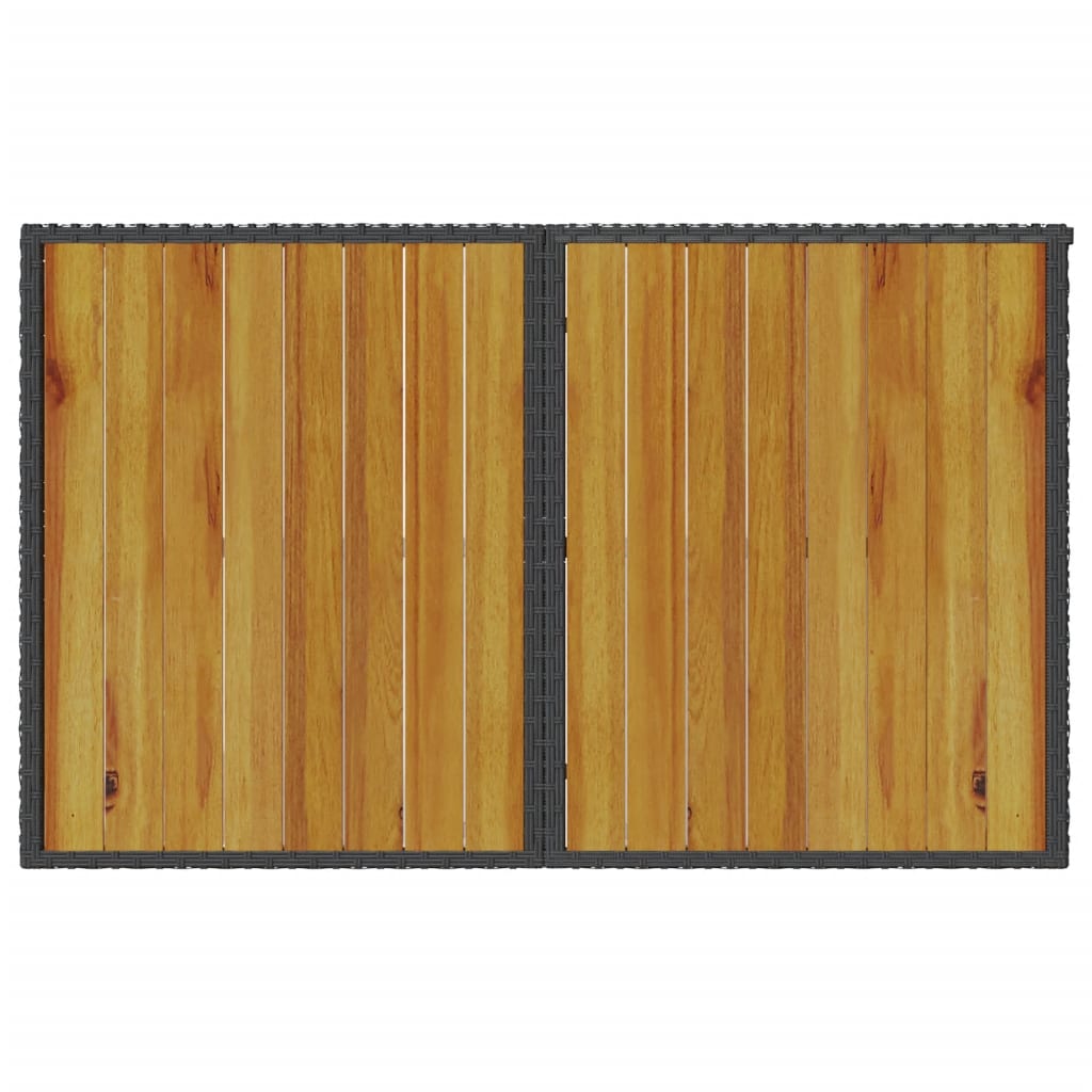 Hagebord med treplate svart 110x68x70 cm polyrotting
