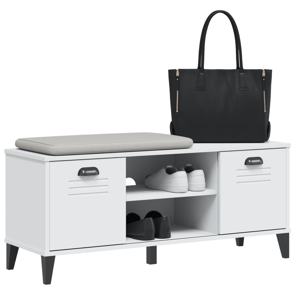 Skobenk VIKEN hvit 106x35x45 cm konstruert tre