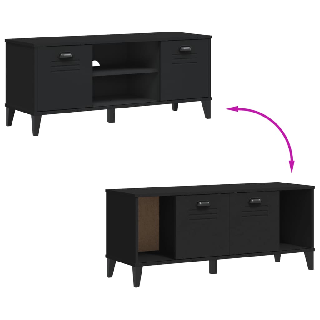 Skobenk VIKEN svart 106x35x45 cm konstruert tre