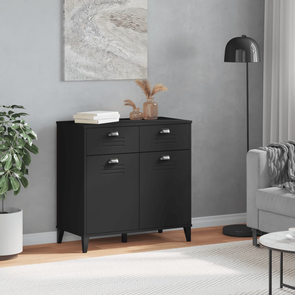 Skjenk VIKEN svart 80x40x80 cm konstruert tre
