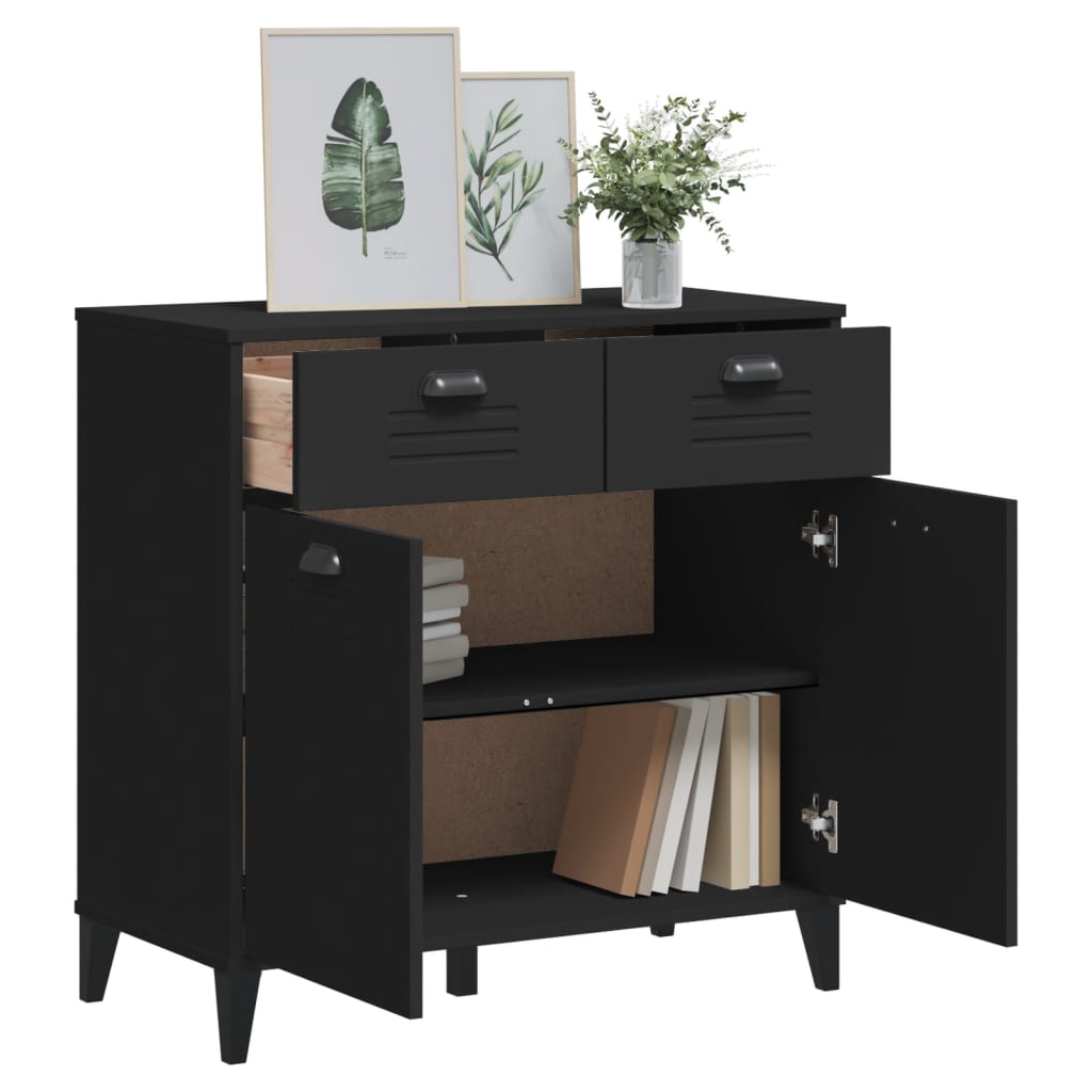 Skjenk VIKEN svart 80x40x80 cm konstruert tre